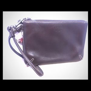 Like new all leather coach wristlet